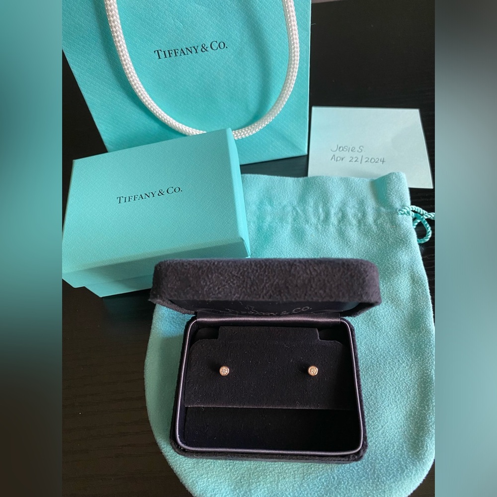 Tiffany & Co Elsa Peretti Diamonds by the Yard diamond earrings - 18k Rose Gold